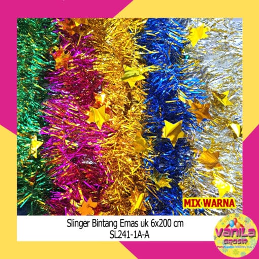 (1Pcs) Slinger Bintang & Bulat Emas uk 6cmX2m