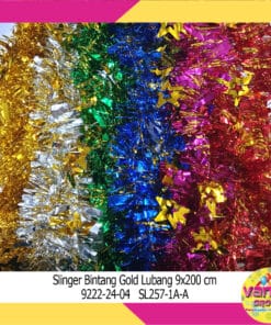 (1Pcs) Slinger Bintang Gold Lubang 9CM X 2M