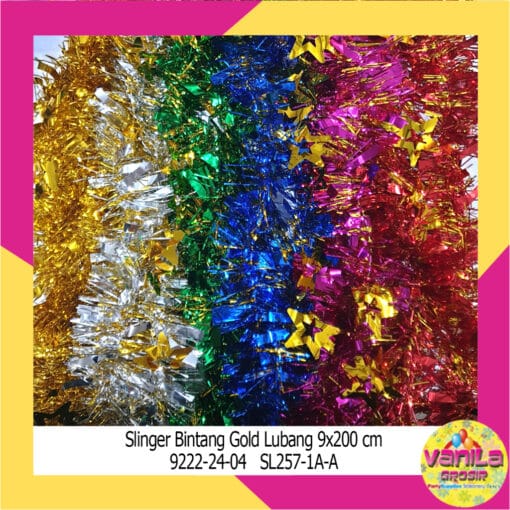 (1Pcs) Slinger Bintang Gold Lubang 9CM X 2M