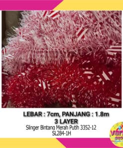 (1Pcs) Slinger Bintang Merah Putih lebar 7cm x panjang 1