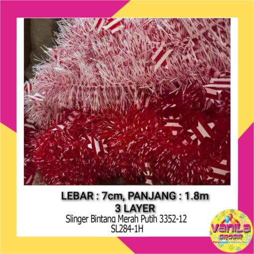 (1Pcs) Slinger Bintang Merah Putih lebar 7cm x panjang 1