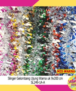 (1Pcs) Slinger Gelombang Ujung Warna Uk 9cmX2m