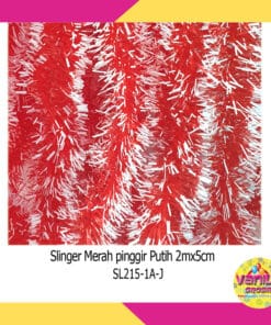 (1Pcs) Slinger Merah Pinggir Putih
