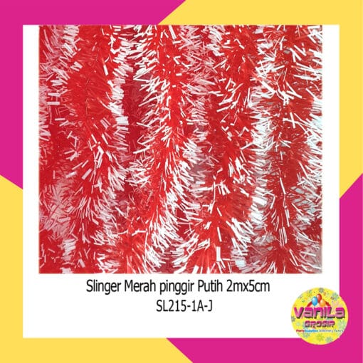(1Pcs) Slinger Merah Pinggir Putih