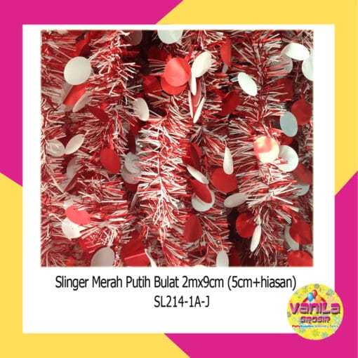 (1Pcs) Slinger Merah Putih Bulat