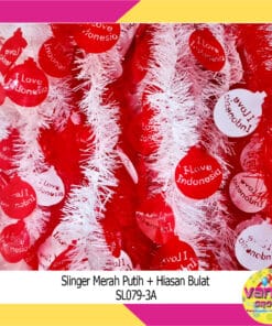 (1Pcs) Slinger Merah Putih + hiasan bulat