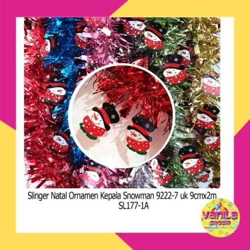 (1Pcs) Slinger Natal Ornamen Kepala Snowman