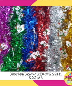 (1Pcs) Slinger Natal Snowman Uk 9cm x 2m