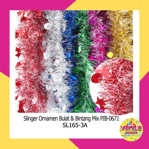 (1Pcs) Slinger Ornamen Bulat & Bintang Mix