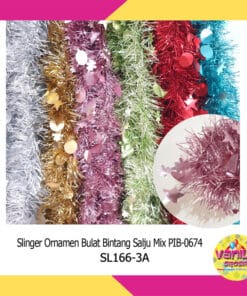 (1Pcs) Slinger Ornamen Bulat Bintang salju Mix