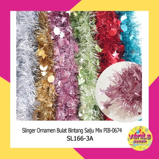 (1Pcs) Slinger Ornamen Bulat Bintang salju Mix