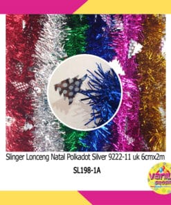 (1Pcs) Slinger Pohon Natal Polkadot Silver