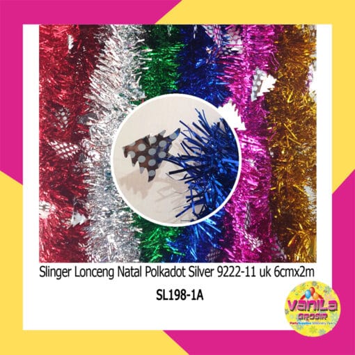 (1Pcs) Slinger Pohon Natal Polkadot Silver