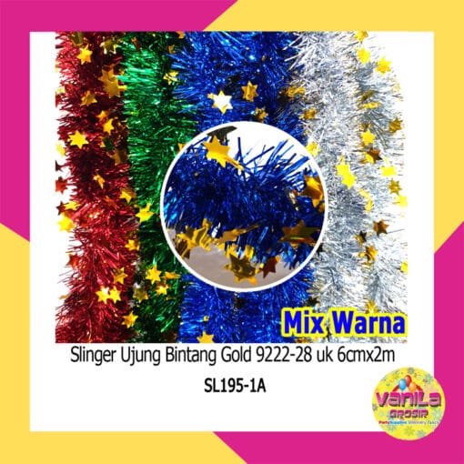 (1Pcs) Slinger Ujung Bintang Gold Lubang