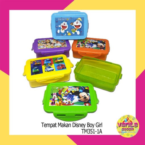 (1Pcs) Tempat Makan Plastik Karakter