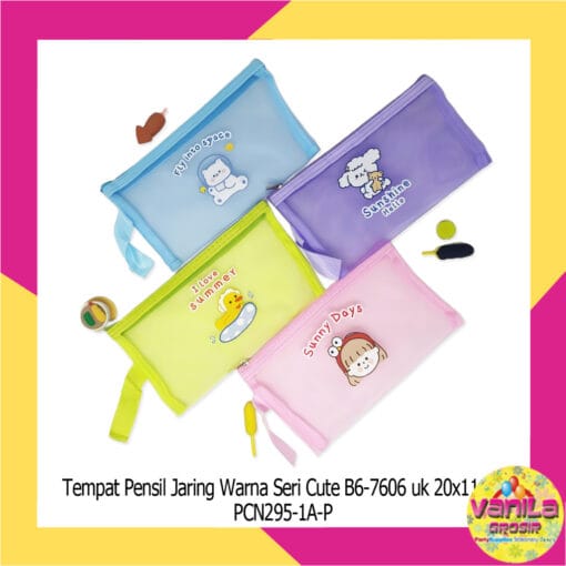 (1Pcs) Tempat Pensil Jaring Warna Seri Sanrio Cute