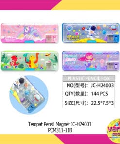 (1Pcs) Tempat Pensil Magnet Bening Fancy
