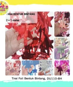 (1Pcs) Tirai Foil Bentuk Bintang
