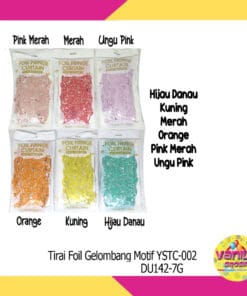 (1Pcs) Tirai Foil Gelombang Motif