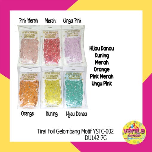 (1Pcs) Tirai Foil Gelombang Motif