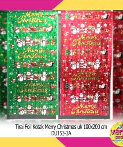 (1Pcs) Tirai Foil Kotak Merry Christmas uk 100x200cm