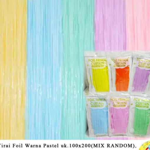 (1Pcs) Tirai Foil Macaron Pastel