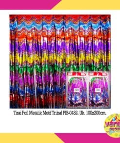 (1Pcs) Tirai Foil Metalik Motif Tribal