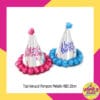 (1Pcs) Topi Kerucut Pompom Metalik HBD