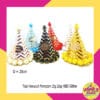 (1Pcs) Topi Kerucut Pompom Zigzag HBD Glitter