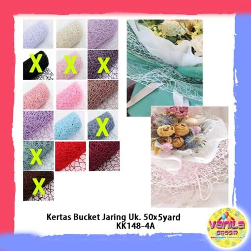 (1Roll) Jaring buket kertas bunga buket
