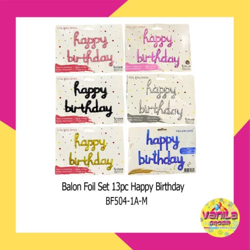 (1Set) Balon Foil Set HBD Latin