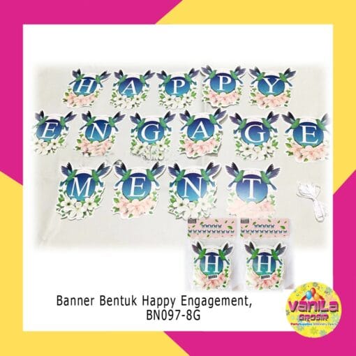 (1Set) Banner Bentuk Happy Engagement