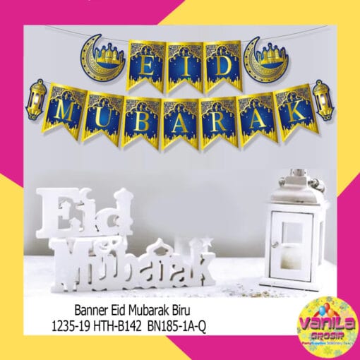(1Set) Banner Eid Mubarak Biru