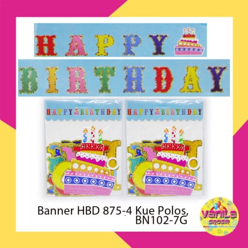 (1Set) Banner HBD Kue Polos