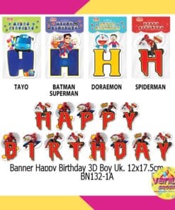 (1Set) Banner Happy Birthday karakter BOY