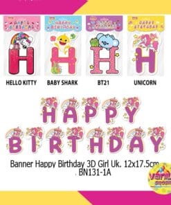 (1Set) Banner Happy Birthday karakter GIRL