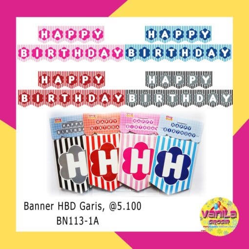 (1Set) Banner Happy Birthday segilima GARIS