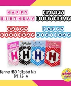 (1Set) Banner Happy Birthday segilima Polkadot