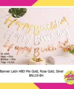 (1Set) Banner Latin Tulisan Happy Birthday Sambung
