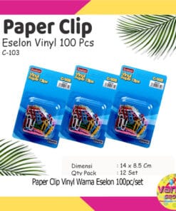 (1Set Isi 100pcs) Paper Clip Warna Vinyl C103
