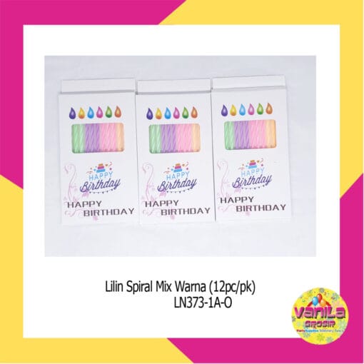 (1Set Isi 12Pcs) Lilin Spiral Hbd Mix Macaron