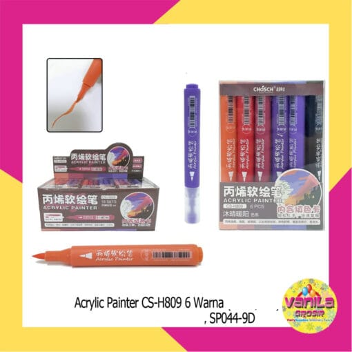 (1Set Isi 6 Warna) Spidol Acrylic Painter, spidol akrilik multifungsi - Gambar 3