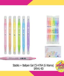 (1Set Isi 6 Warna) Stabillo + Ballpen Gel Pastel