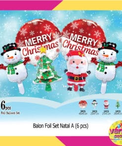 (1Set Isi 6Pcs) Balon Foil Set Natal