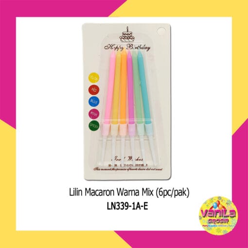 (1Set Isi 6Pcs) Lilin Macaron Warna Mix