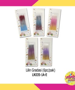 (1Set Isi 6Pcs) Lilin Ultah Gradasi