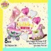 (1Set Isi 8Pcs) Balon foil set HBD Karakter Baby Girl Pink