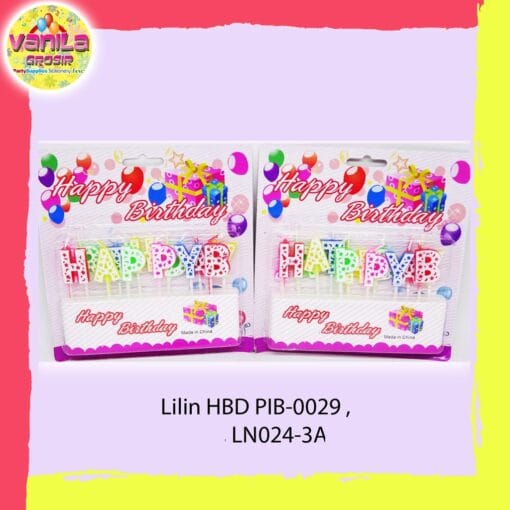 (1Set) Lilin Happy Birthday motif Warna warni