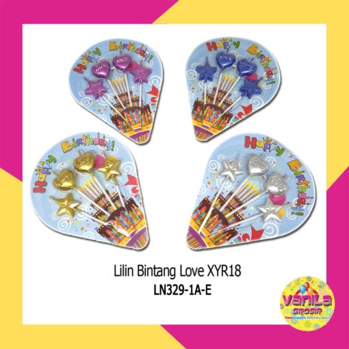 (1Set) Lilin Ultah Bintang Love