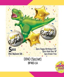 (1Set isi 5Pcs) Balon Foil Green Trex